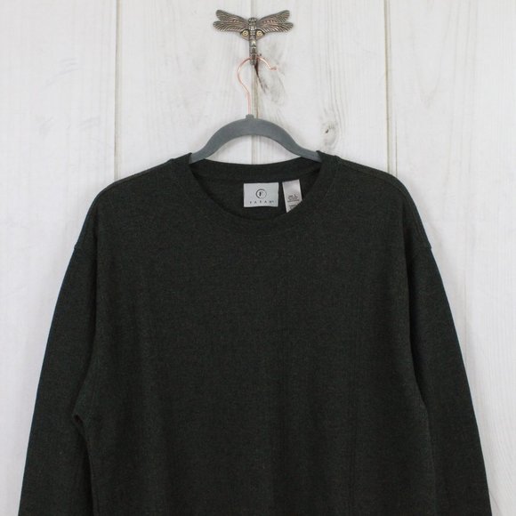 Farah Charcoal Gray Crew Neck Cotton Blend Pullover Sweater Size L - Picture 2 of 9